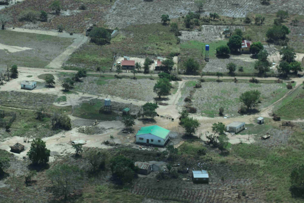 MAF aviation charity aerial assessment shows water subsided after massive flooding from Cyclone Idai in Mozambique