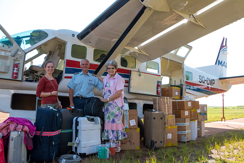 MAF pilot Dave Jacobsson and Maud Kells arrive in Mulita, where they attended a celebration in Maud’s honor.