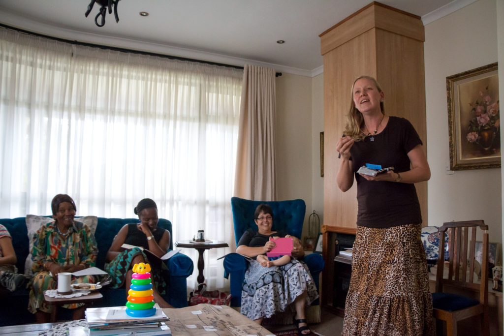 Melissa Borror leads a women's Bible study in her home in Lesotho, Africa.