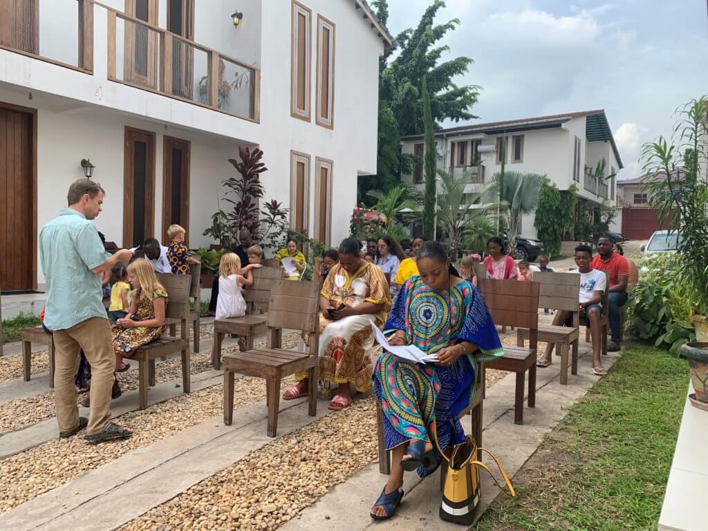 Neighborhood church during COVID-19 lockdown, western DRC.