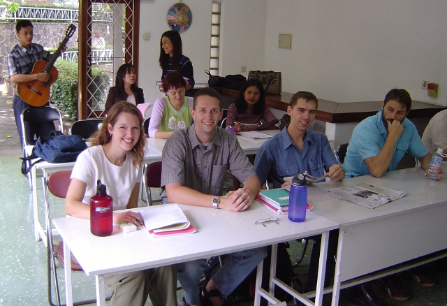 Rebecca and Brad during language school.