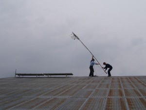 John Gorenflo installs antenna in West DRC